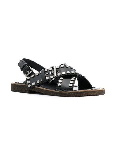 prada platform sandals 2017|Prada studded pony skin sandals.